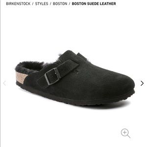 Birkenstock Suede Boston Clog-shearling